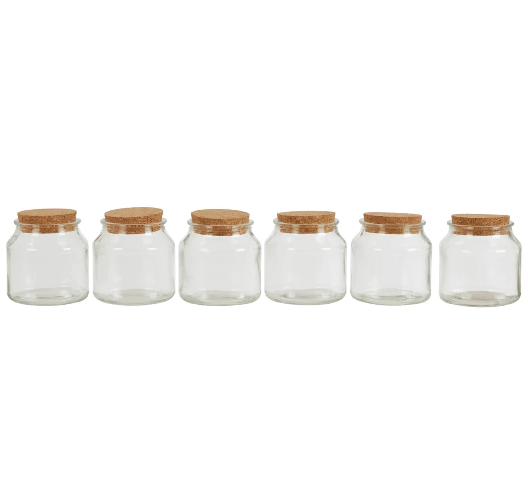 Funky Chunky Furniture Accessories Set Of Small Round Glass Jars With Cork Stoppers 3 Funky Chunky Furniture Accessories Set Of Small Round Glass Jars With Cork Stoppers