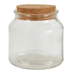 Funky Chunky Furniture Accessories Set Of Small Round Glass Jars With Cork Stoppers
