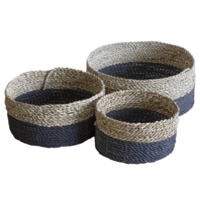 Funky Chunky Furniture Set Of Woven Grey Baskets 5 Funky Chunky Furniture Set Of Woven Grey Baskets