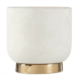 Funky Chunky Furniture White And Gold Ceramic Planter Accessories