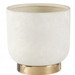 Funky Chunky Furniture White And Gold Ceramic Planter Accessories