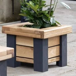 Funky Chunky Furniture Wylam Solid Oak Planter Outdoor